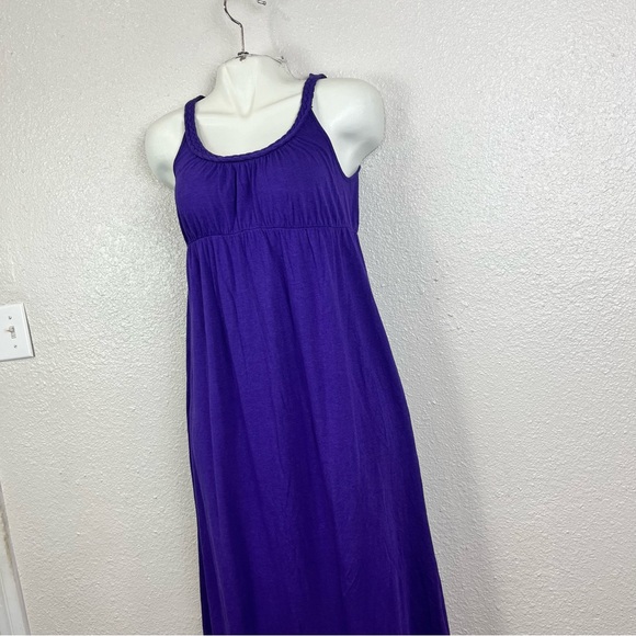 Old Navy Maternity Small Maxi Purple Dress Sleeveless 40 % Modal 60% Cotton - Picture 8 of 16